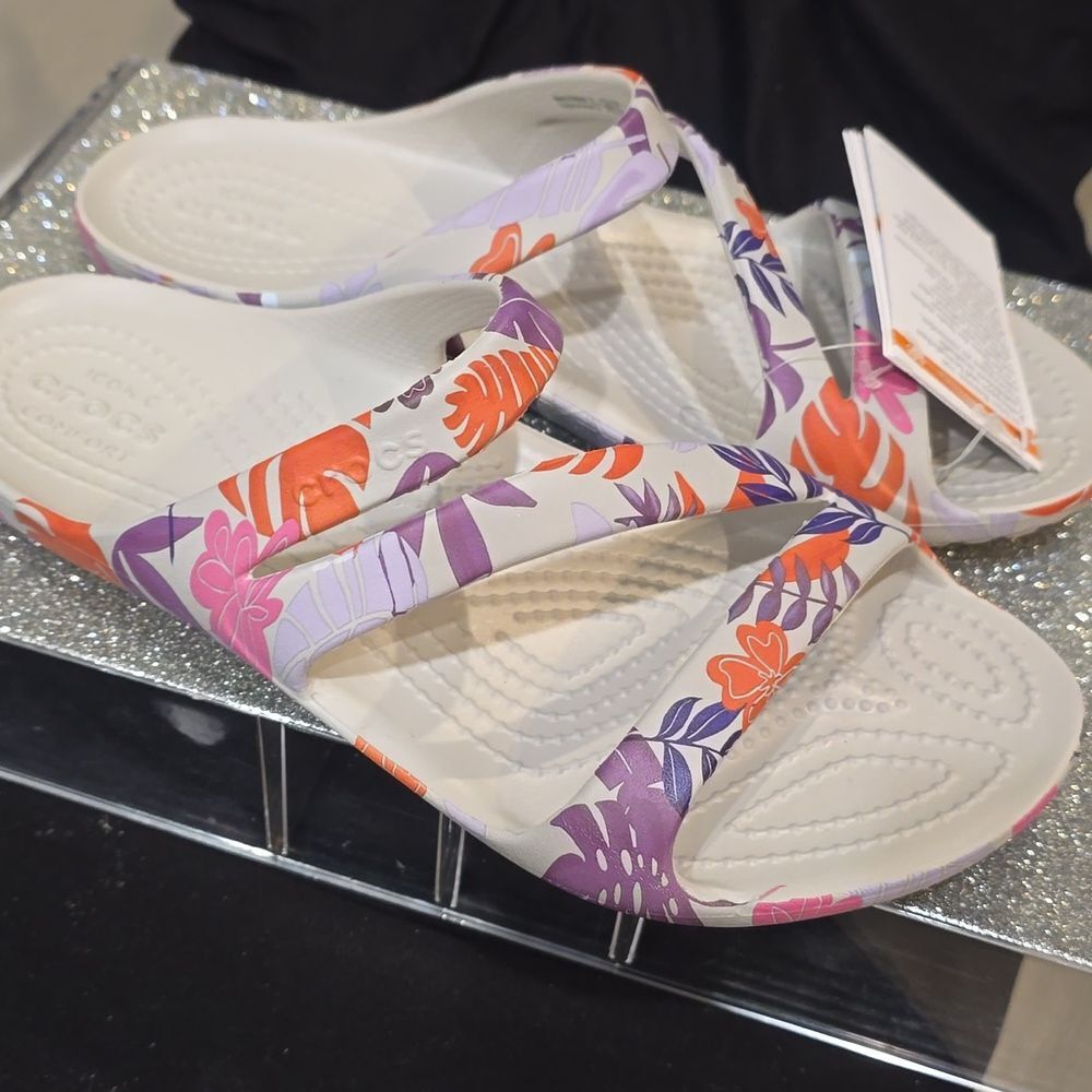 Crocs‎ Kadee 2 Tropical Slide Sandals- Pearl - Picture 10 of 11